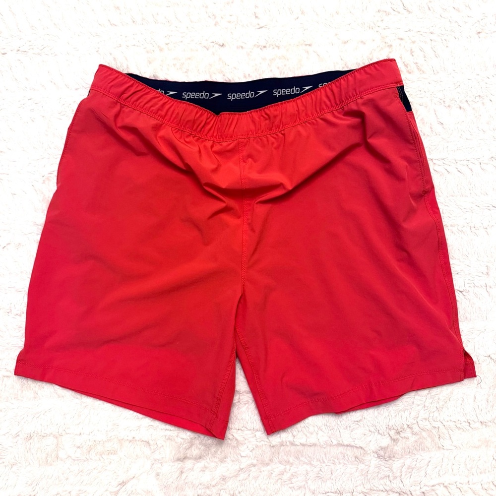 Men’s Speedo Swim Trunks XXL | Red & Navy athletic swimwear